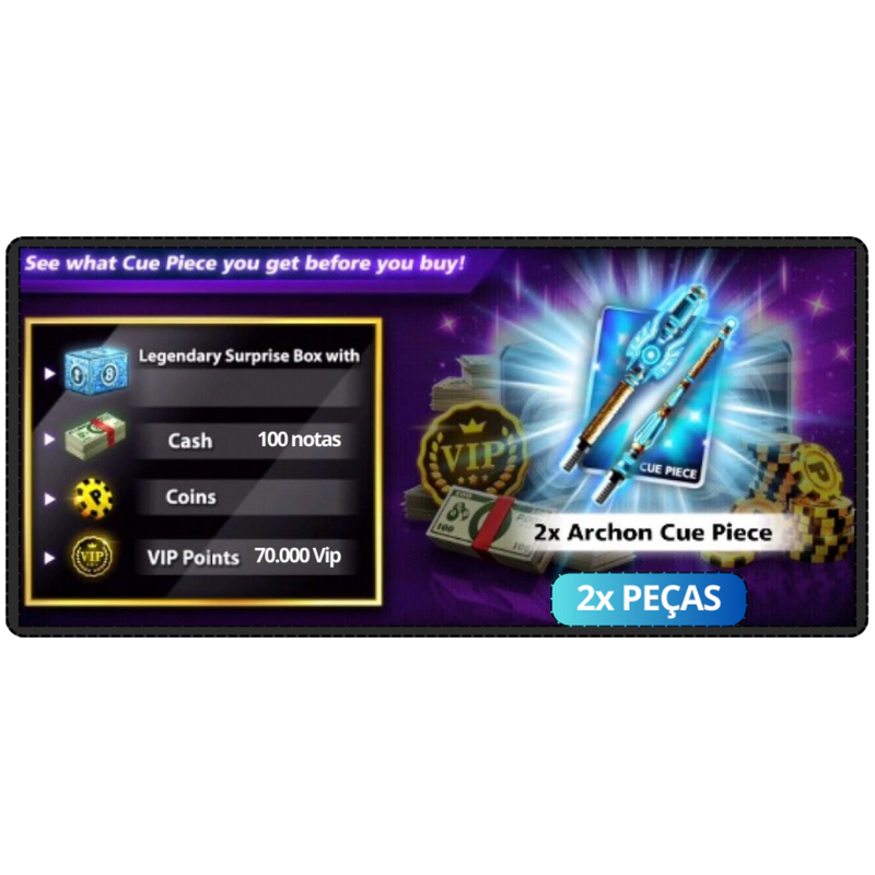 2x Pieces - Archon Cue - 8 Ball Pool